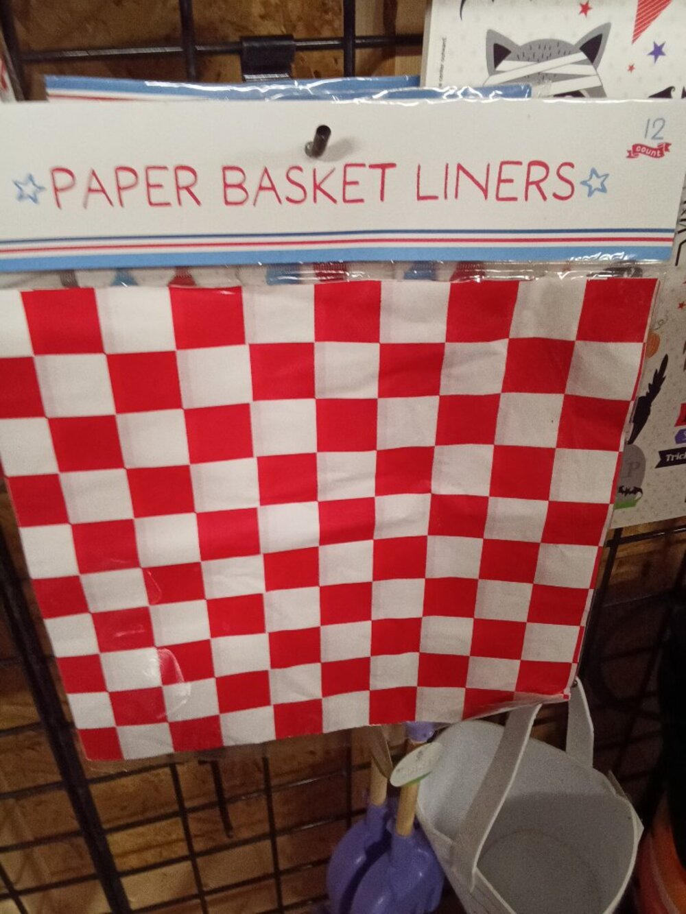 Paper Basket Liners Red Checkered 12 Count - Bundle Discount Available